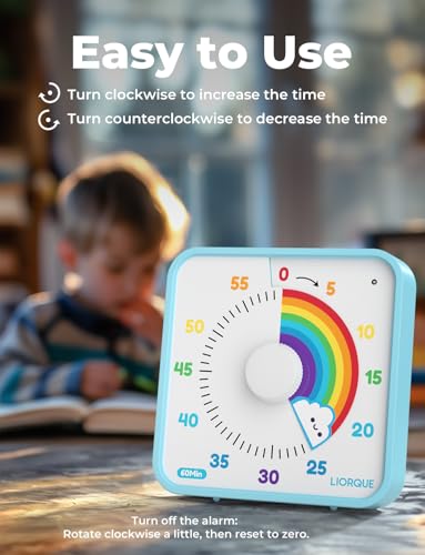LIORQUE 7.5-Inch Large Visual Timer, 60-Minute Classroom Timer Magnetic - Image 3