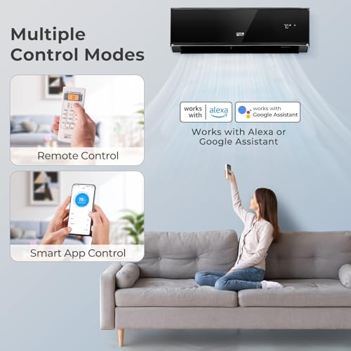 image for COSTWAY 24000 BTU Wifi Enabled Mini Split Air Conditioner & Heater, En