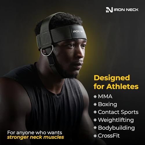 Image of Iron Neck Alpha Neck Trainer - Exercise & Workout Equipment | Versatile Neck Exerciser, Strengthener, Trainer with Adjustable Head and Chin Strap, Portable Head Harness for Weight Lifting