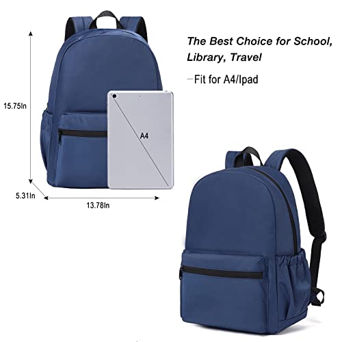 Cluci Backpack For School Classical Bookbag College High School Bags For Boys&Girls Sports Blue Backpack Kids Lightweight Casual Daypack Waterproof Travel Rucksack #TOP3