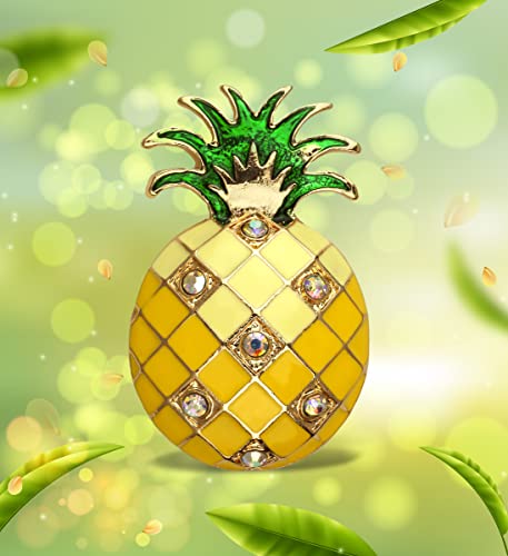 Imán de nevera decorativo Piña dorada brillante miniatura 2