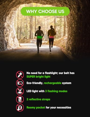 image for sport2people LED Reflective Running Belt Pouch with USB Rechargeable L