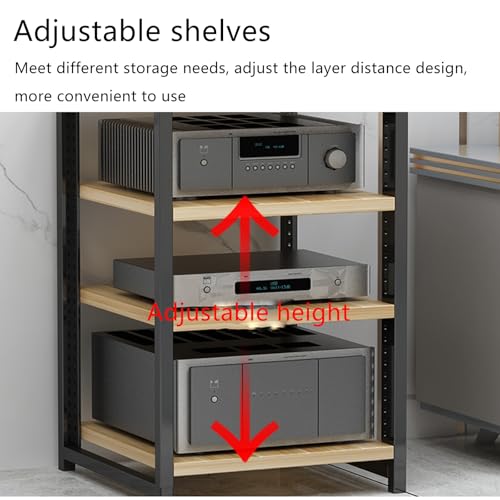 Mueble para rack con estantes ajustables para equipos de audio HiFi 4