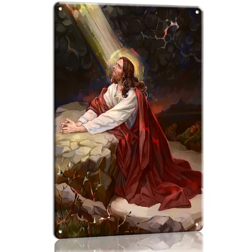 Panfegze Jesus Praying in The Garden of Gethsemane Metal Poster