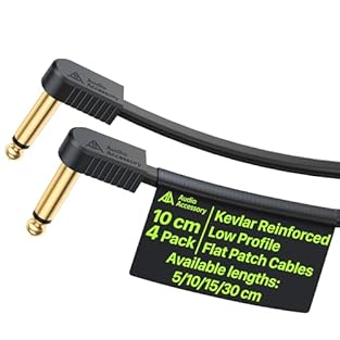 [Kevlar-Reinforced Flexible Cable] Built for everyday bending, the guitar pedal patch cable’s Kevlar-reinforced core keeps the internal conductor protected. These patch cables guitar stay flexible and stable even under permanent bends. [≥100% OFC Shi...