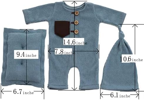 Miniatura 4 de Traje de fotografía para recién nacido, para niño y niña, mameluco de punto para fotos de bebé