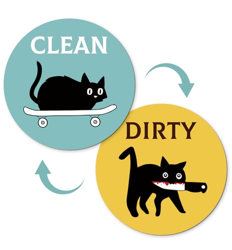Imán decorativo lavavajillas gato negro reversible miniatura 1