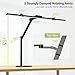 Micomlan Architect Desk Lamp with Atmosphere Lighting, Adjustable Led Desk Light for Home Office with Base, 24W Bright Auto Dimming Table Light with Rotatable Swing Arm for Workbench Computer