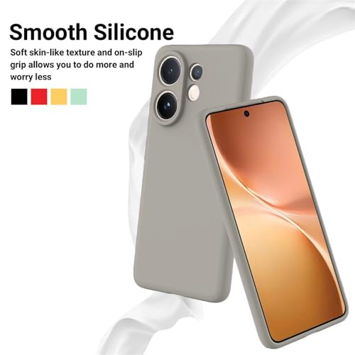 Image of DIZORO Microfiber Candy Back Cover Case for Vivo V60 5G / V60e 5G / Vivo T4 Pro 5G Soft Silicone Rubberized Case with Camera Protection (TPU, Titanium)