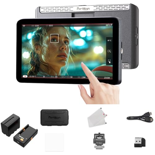 Portkeys LH7P 7inch 1000nit Camera Monitor with Battery, 1920 x 1080 IPS Touchscreen Monitor, Touch Focus, One to Many Control, with Built-in Wireless Module, 3D LUT Output for Cameras