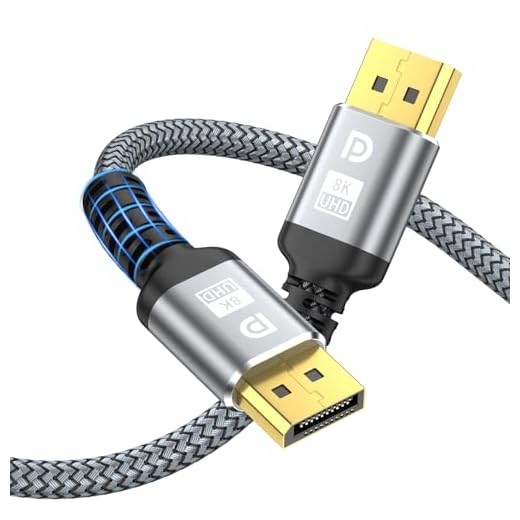 looyotul 8K DisplayPort Cable,DP 1.4 Cable 6.6ft(8K@60Hz,4K@144Hz,2K@240Hz) Support 32.4Gbps,Gold Plated Connector,High Refresh Rate for Gaming Monitor,HDR,FreeSync G-Sync,Graphics Card,PC