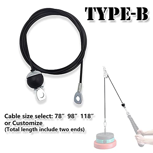 J Bryant Fitness Gym Replacement Cable Fitness Pulley Cable Thick 0.2inch/5mm Heavy Duty Steel Wire Rope for Home Gym Cable Pulley Attachments Machine Accessories (Type-B, 118") by J Bryant - Image 7
