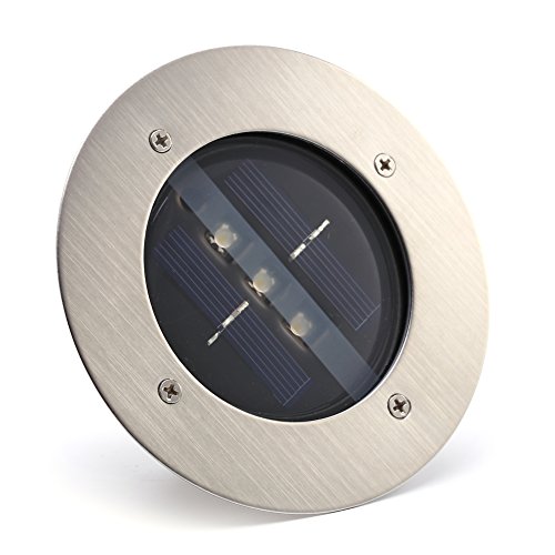 SIXRUN Lampe Enterrée Souterraine à énergie Solaire à LED, Installation Facile pour les Lumières D'allée de Jardin jusqu'à 12 Heures, Adaptée aux Espaces Extérieurs