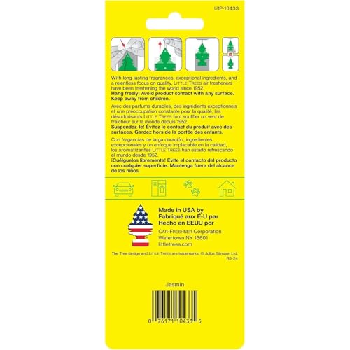 Image of LITTLE TREES Car Air Freshener Hanging Paper Tree for Home or Car , inchlime green inch , Jasmin scent