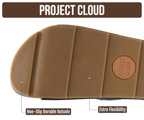 Image of Project Cloud 100% Genuine Leather Platform Sandals Women Footwear-Beach Essentials Summer Wedges with Plush and Soft Insole-Non Slip & Lightweight Wedge Sandals For Women 2026