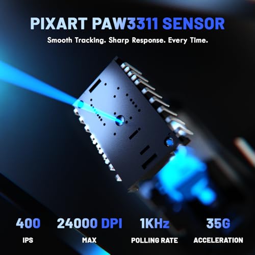 MAGIC-REFINER X2 Ratón Gaming Inalámbrico, 24,000 dpi, Sensor PAW3311, Ergonómico, 69g Superlight, 2.4G/Bluetooth/Cableado, BK3633 MCU, Batería de 500 mAh, Cinta Antideslizante, PC/Mac, Blanco - imagen 4