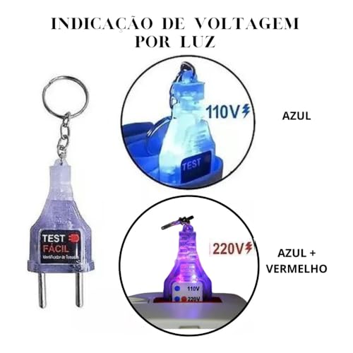 Identificador Portátil de Tensão Para Tomada 110v/220v Chaveiro Teste de Voltagem Profissional Efici
