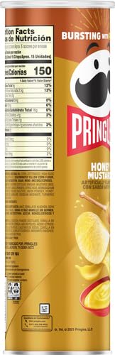 Pringles Potato Crisps Chips, Lunch Snacks, Snacks On The Go, Honey Mustard, 5.5oz Can (1 Can) - Thumbnail 3