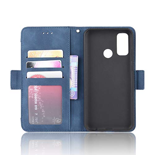 Asuwish Compatible with P Smart 2020 Wallet Case Tempered Glass Screen Protector and Leather Flip Card Holder Stand Kickstand Shockproof Cell Accessories Phone Cases for PSmart Women Men Blue - Image 3