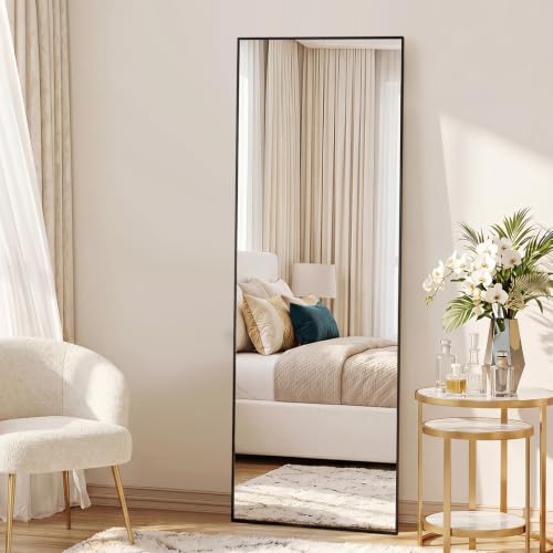 Sweetcrispy 56"x15" Full Length Mirror, Standing Full Body Mirror, Black