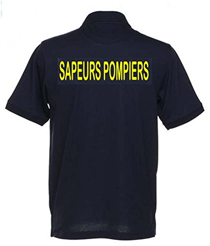 PATOUTATIS - Polo Pompier imprimé Recto Verso Sapeurs Pompiers - Homme (M, Ble Marine (Texte Jaune Fluo)) Cover
