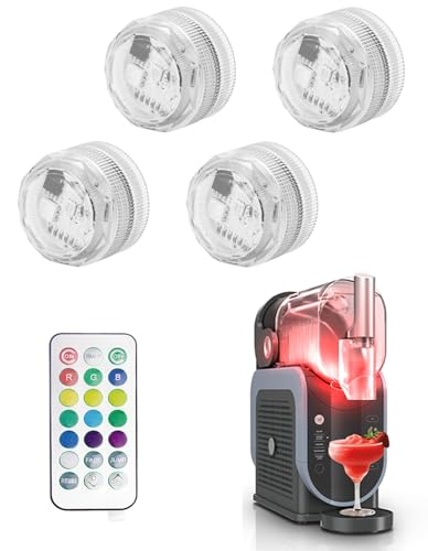 Unmake 4 Pack LED Lights for Ninja Slushie Machine FS299/FS301/FS300 - No Installation, 13 Colors & 4 Modes - Bottle Cap-Sized Design for Ninja Slushie Mchine Accessories (4)