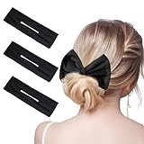 3 Pieces Deft Hair Bun Maker for Twister - Lazy Hair Curler Deft Bun Fashionable Colors Bow Maker, Cute French Twist Easy Bun Hair Bun Maker for Women & Girls Hairstyle (3 PCS (Black))