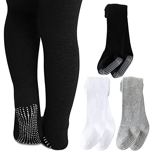 Image of Mini angel Baby Tights Non Slip Baby Girl Tights Plain/Shoe-Look Leggings Seamless Pantyhose Warm Cotton Leggings Non-Skid