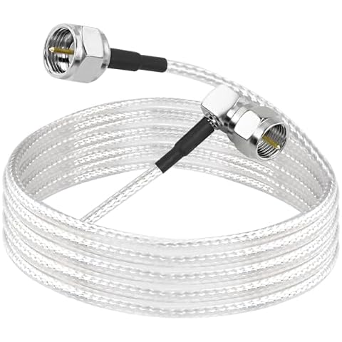 MEIRIYFA F Type Coaxial Right Angle Connector Cable,90° Angled to Straight F Type Male RG316 Digital RF Coax Cable Cord for HDTV, CATV, Modem, Satellite Receivers (6.6FT) Cover