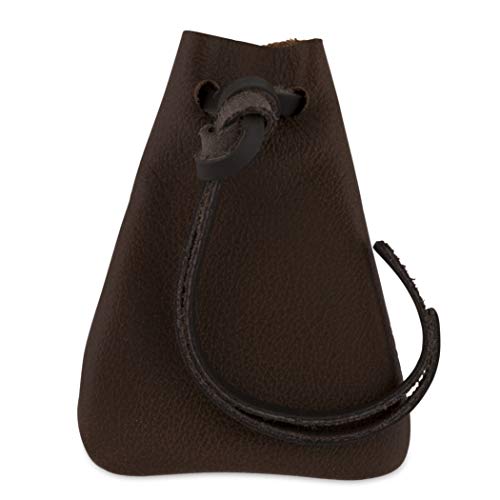 Nabob Leather Leather Drawstring Pouch, Coin Bag, Medicine Tobacco Pouch Medieval Reenactment Made In U.s.a Size 3.75" X 2.75" #TOP6