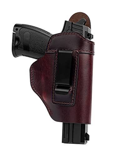 Gun Holster Genuine Leather Appendix Carry Holster For Glock For S&W M&P Shield | Glock 17 19 22 23 32 33 43 | Springfield Xd & Xds | And Similar Sized Handguns Concealed Carry Holster For Men Brown #TOP7