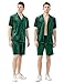 SAMDIPLUS Mens Summer Short Sets Velvet Tracksuit 2 Piece Casual Short Sleeve Shirts and Shorts for Men Beach Vacation Outfits (Green, M)