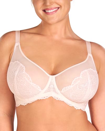 Image of HSIA Minimizer Bras for Women, Full Coverage Lace Bra for Heavy Breasts Unlined Bras with Underwire
