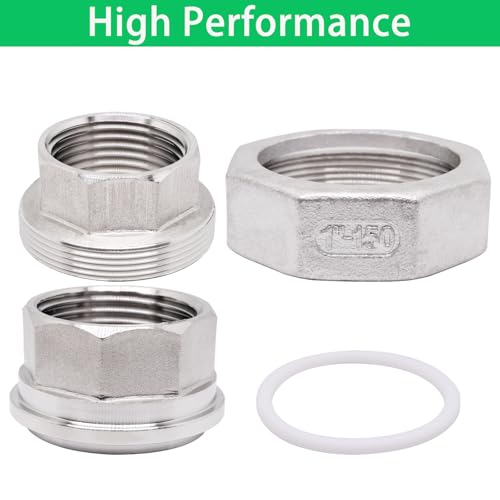 Image of 1Pcs 304 Stainless Steel Union, 1 inch NPT Female to 1 inch NPT Female Thread Cast Pipe Fitting Hex Head for Industrial, Class 150