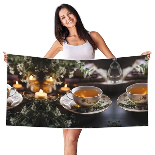 PHAYAH Telo mare fine per scodella da tè, doccia, nuoto, per adulti, hotel, palestra e spa, asciugamani multiuso 27,5 x 139,7 cm