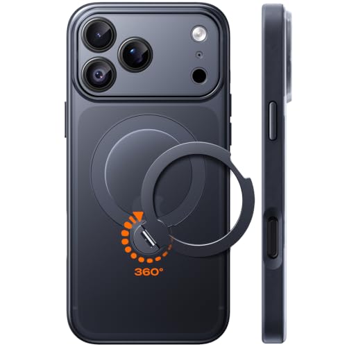 TOCOL for iPhone 18 Pro Case with 360° Magnetic Stand, Black