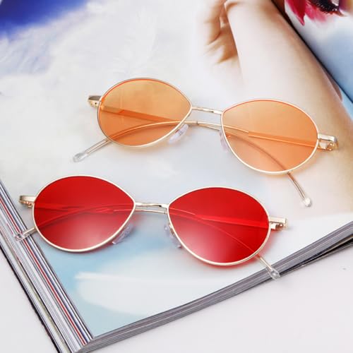 Lunettes de soleil ovales en métal légères contre la fatigue visuelle - 2