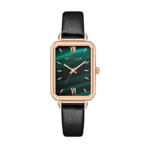 Hunputa Light Luxury Retro Temperament Ladies Watch Malachite Green Square Alloy Charm Womens Watch Ladies Watch