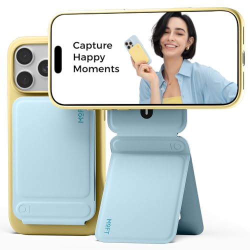 Image of MOFT Phone Tripod Stand Selfie Stick for iPhone, Multi-Angles iPhone Stand, Lightweight & Portable Phone Holder, Strong Magnets, MOVAS Vegan Leather, Travel Essentials,Soothing Mist(Without Card Slot)