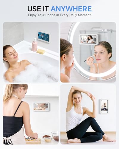 UPRONE Shower Phone Holder Waterproof 480 Rotatable Wall Phone Stand - image 7