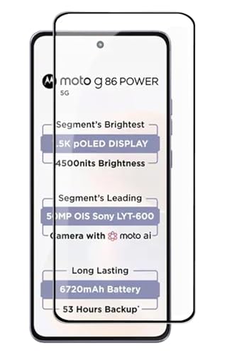 Image of HD Tempered Glass Screen Protector Compatible for Moto G86, G86 Power 5G with Edge to Edge coverage and Easy Installation kit