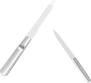 Conjunto de 2 Lixas de unhas, Lixas de unha de aço inoxidável dupla face Lixas de metal para manicure para salão de beleza, casa e viagem