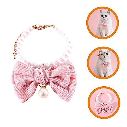 Collar de gato resistente al desgaste con lazo elegante y perlas 8