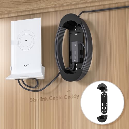 XLTTYWL Starlink Ethernet Cable Caddy, Star Link Mounting Kit ABS Stability Starlinks Gen 3 Cord Management Accessories for StarLink Cable and Starlink V2 Ethernet Adapter(Black) - Image 4