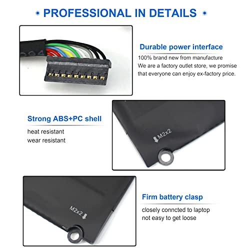 Image of XPS 13 9350 9343 90V7W JD25G Battery for Dell XPS13 XPS 13 9343 9350 P54G P54G001 P54G002 13-9350-D1508G 0RWT1R 0DRRP 0N7T6 DIN02 00N7T6 JHXPY JHXPY53 5K9CP RWT1R 0JHXPY 451-BBMK 090V7W 13D-9343-3708