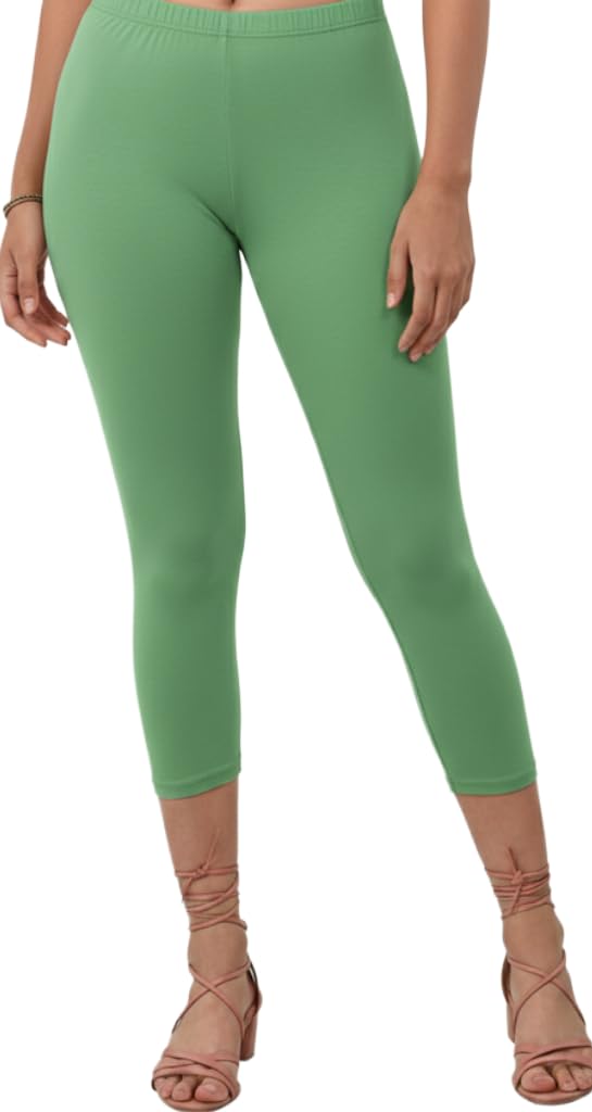 VVN Women Cotton Stretchable Capri | Slim/Regular Fit | Breathable Yoga, Gym & Lounge Wear | High-Waist Stretchable 3/4 Length Leggings|Capri Pants for Women – Pack of 1-image-29