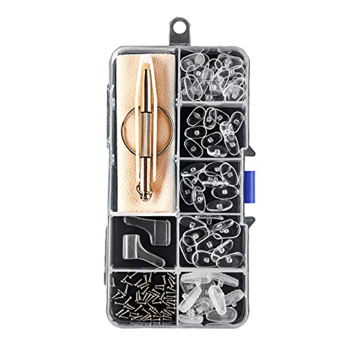 MAYCREATE® Eyeglasses Nosepad Repairing Kit, 35pcs Silicone Nosepad,with 3 in 1 Screwdriver,Screws Tweezers, Antiskid Earhook, Glasses Cloth,Grid Box Storage Organizer (5 shape) (B09NDLZTG5) Amazon Price History, Amazon Price Tracker