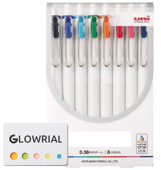 Uni-Ball One 0.38mm Set de 8 bolígrafos gel con notas