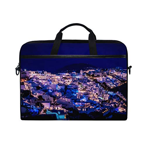 FANTAZIO Amazing Greek Santorini Night - Maletín bandolera para portátil de 14 pulgadas y 15 pulgadas, multicolor, 11x15 in