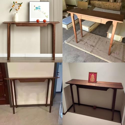 Mesa consola de madera maciza para entrada con cajones pasillo 4